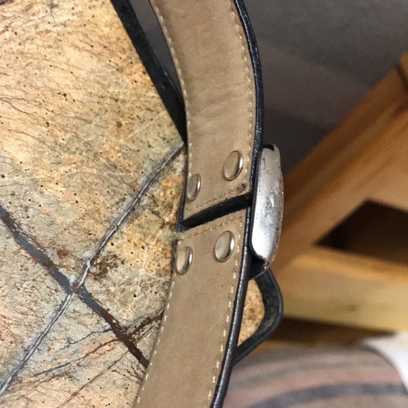 Brighton Belt Unique Two Tone Framed Leather M - Picture 7 of 16